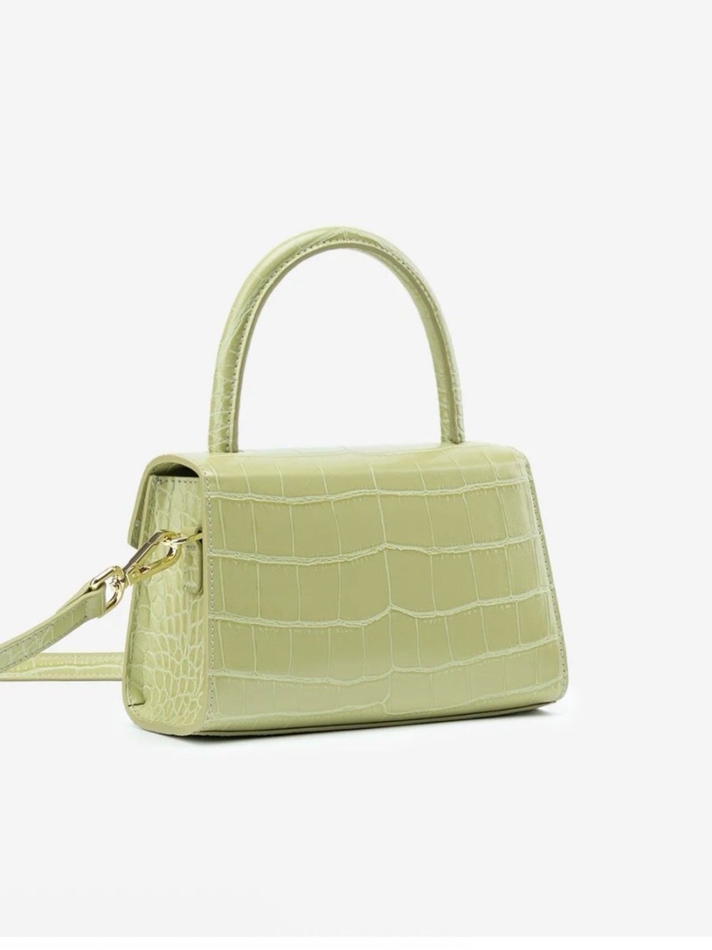 JW Pei | Green Croc Top Handle Crossbody Mini Bag - Picture 3 of 12
